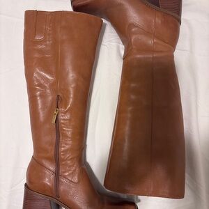 VC Sangeti - Brown Leather Wide Calf Boots